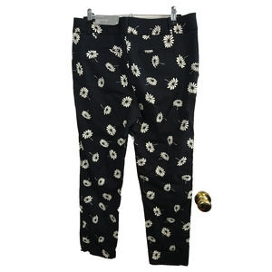 Talbots Woman 8 Pants Black White Daisy Hampshire Ankle Straight At The Waist